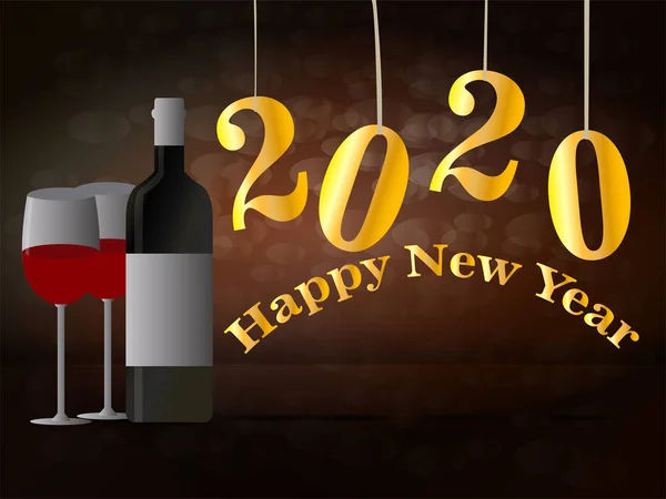 Feliz año nuevo 2020 tarjeta — Archivo Imágenes Vectoriales