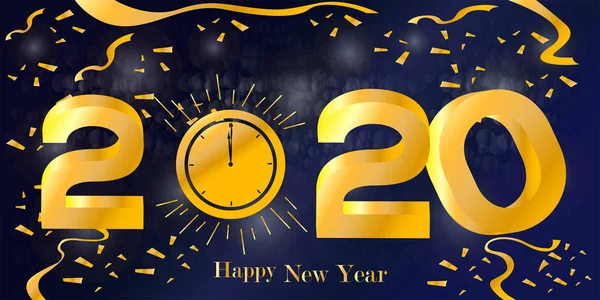 Feliz año nuevo 2020 tarjeta — Vector de stock