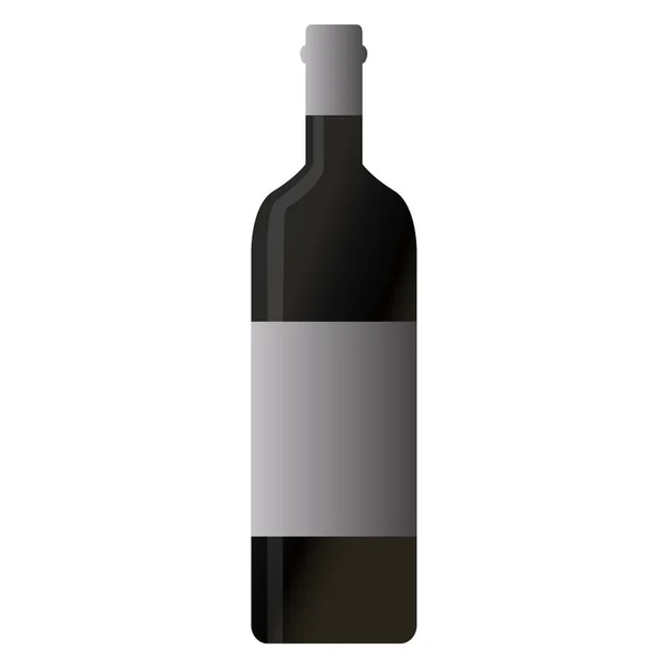 Botella de vino aislado — Vector de stock