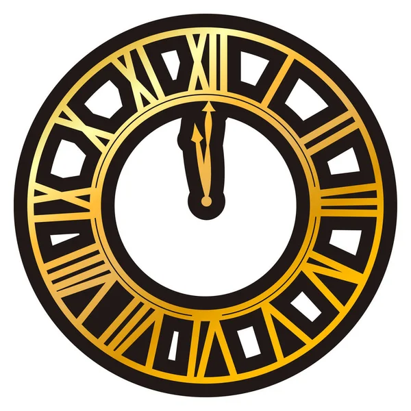 Golden clock icon — Stock Vector