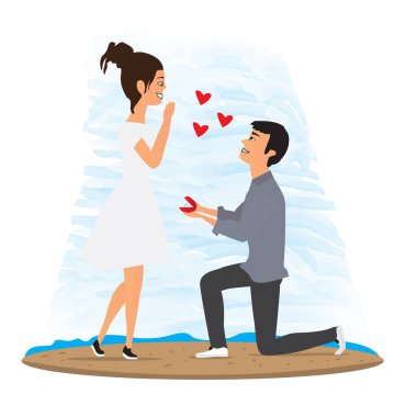 Evlilik teklifi. Birbirine aşık çift