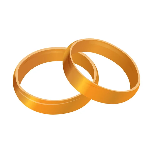 Golden wedding rings — Stock Vector