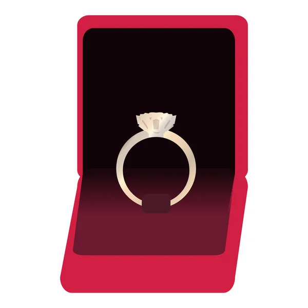 ボックスに婚約指輪 — ストックベクタ