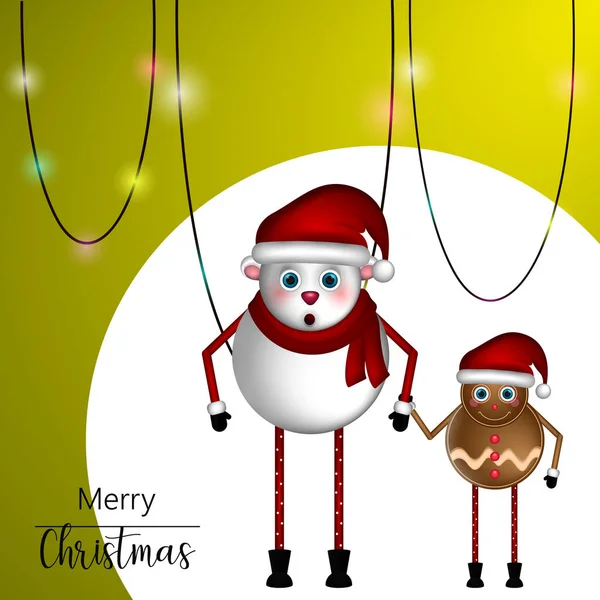 Feliz tarjeta de felicitación de Navidad — Vector de stock