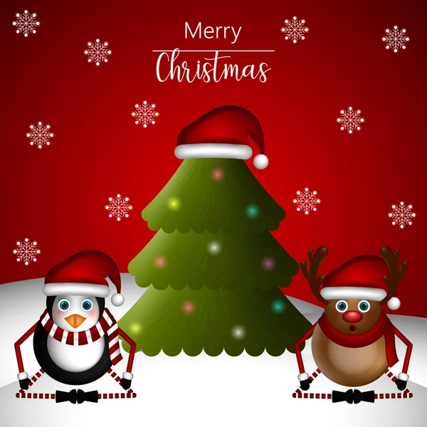 Merry christmas greeting card — Stock Vector