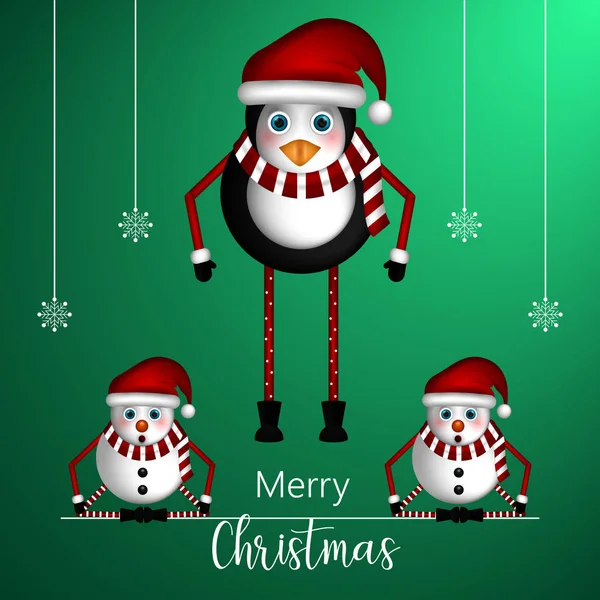 Merry christmas greeting card — Stock Vector