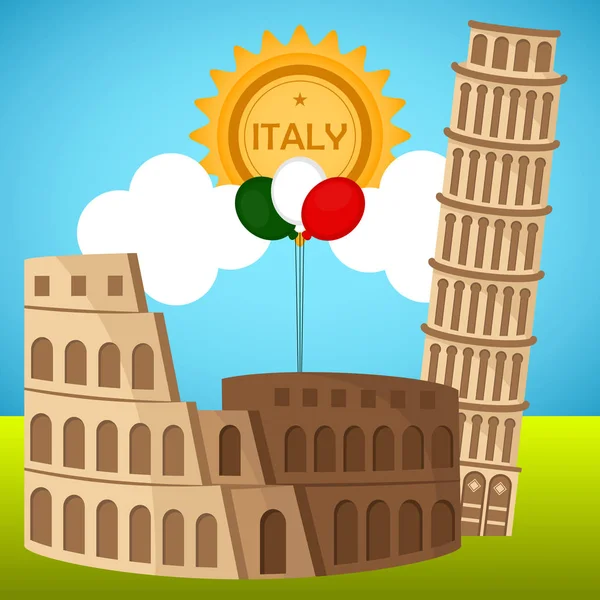 Voyage en Italie — Image vectorielle