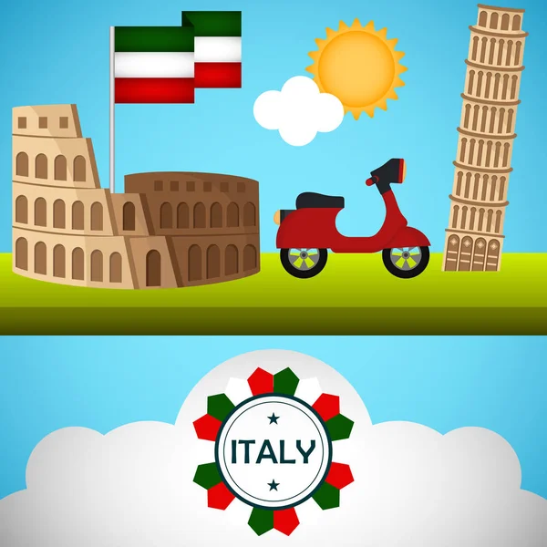 Viajar a Italia — Vector de stock