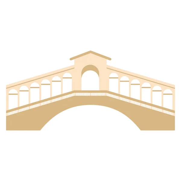 Puente tradicional aislado de Venecia — Vector de stock