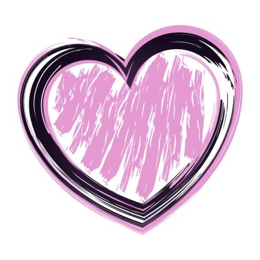 İzole grunge kalp