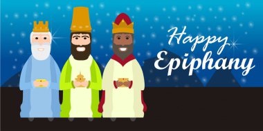 Happy Epiphany day card clipart