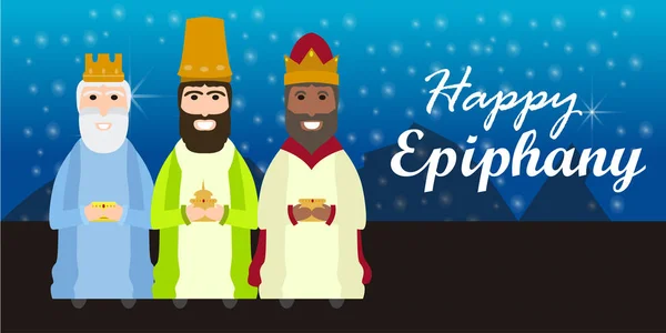 Cartão feliz dia Epifania —  Vetores de Stock
