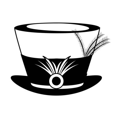 Mardi Gras için süslü şapka silueti.