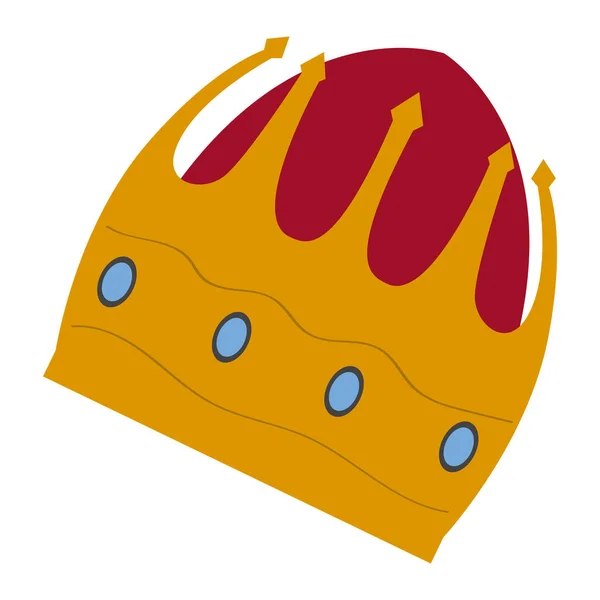 Couronne isolée dorée et rouge — Image vectorielle