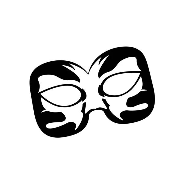 Silueta masky divadla Mardi Gras — Stockový vektor