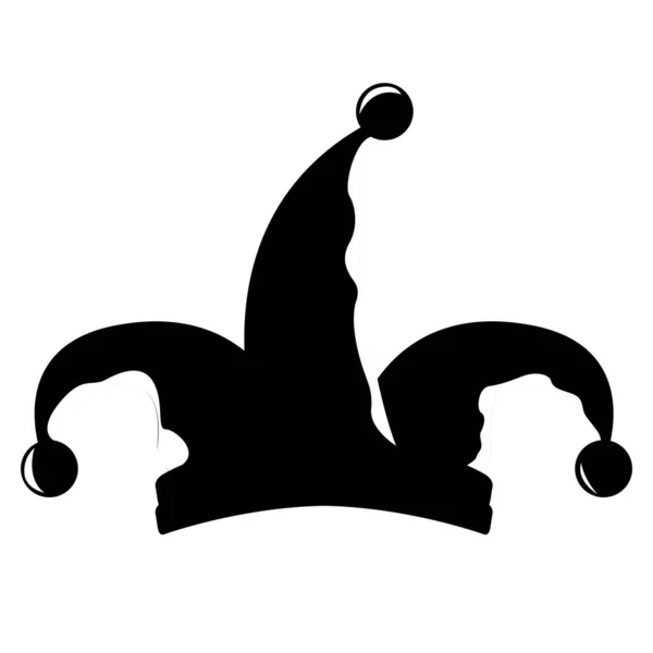 Harlequin hat silhouette — Stock Vector