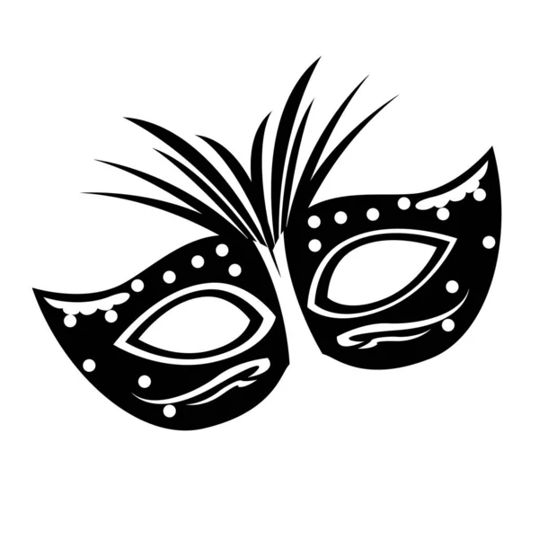 Mardi gras theatermaske silhouette — Stockvektor