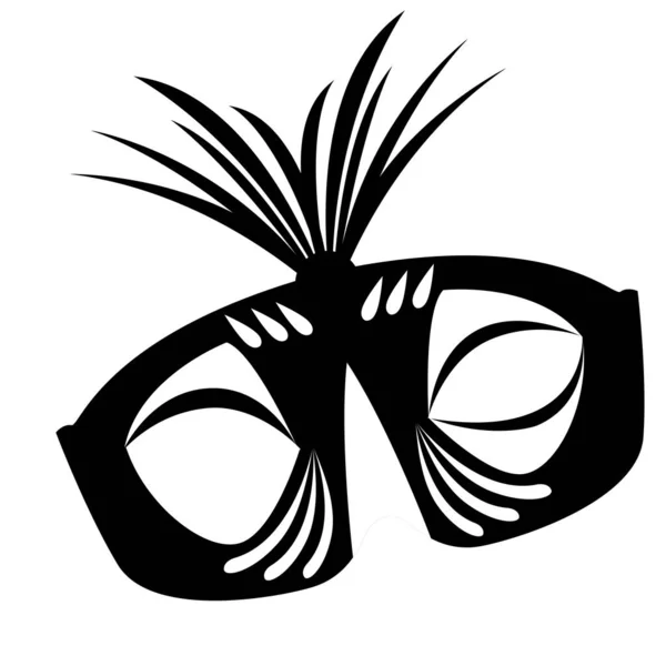 Mardi Gras maschera teatrale silhouette — Vettoriale Stock
