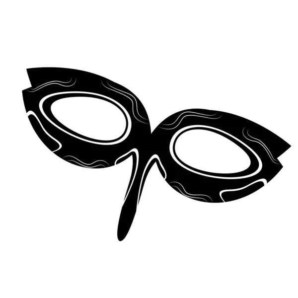 Mardi Gras maschera teatrale silhouette — Vettoriale Stock