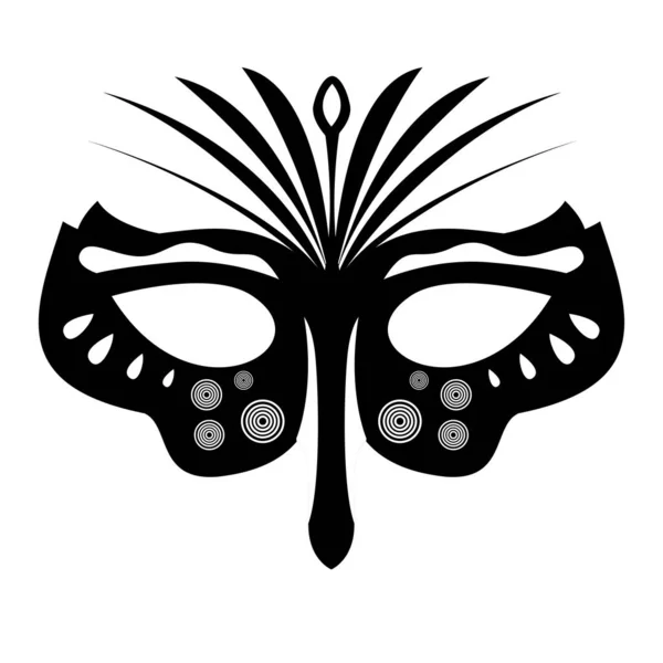 Mardi gras theatermaske silhouette — Stockvektor