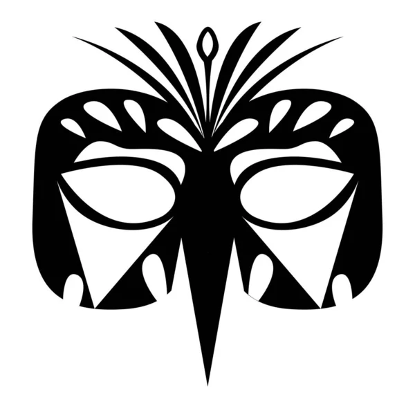 Mardi gras theatermaske silhouette — Stockvektor