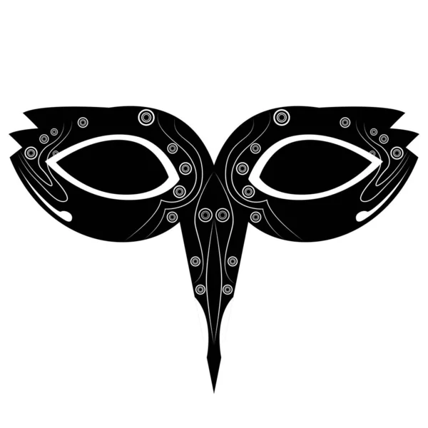 Mardi gras theatermaske silhouette — Stockvektor