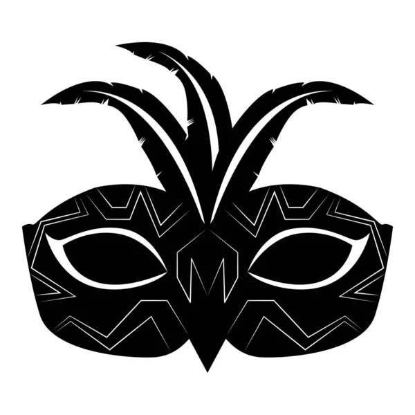 Mardi gras theatermaske silhouette — Stockvektor