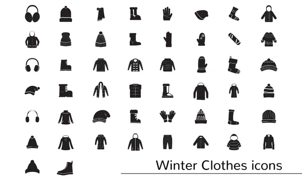 Winter kleren pictogrammen — Stockvector