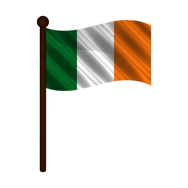 爱尔兰的旗帜高举 — 图库矢量图片