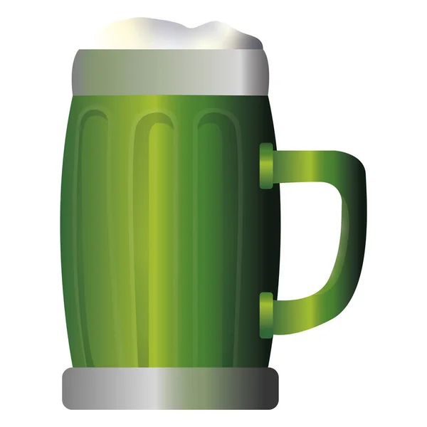 Izolált zöld söröskorsó — Stock Vector
