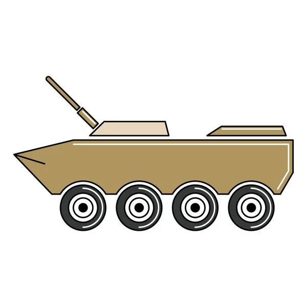 İzole edilmiş savaş tankı simgesi — Stok Vektör