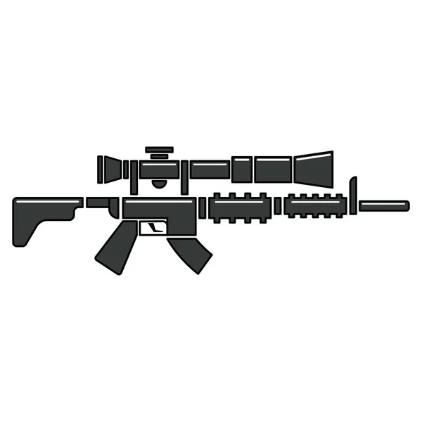 Isolé icône fusil militay — Image vectorielle