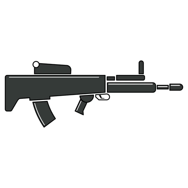 Elszigetelt militay puska ikon — Stock Vector