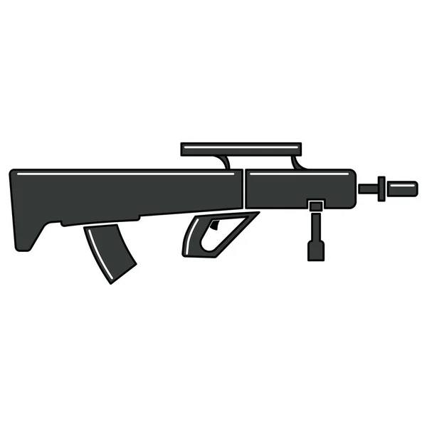 Icono de fusil militar aislado — Vector de stock