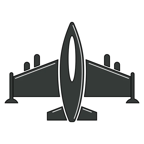 Izolowana ikona samolotu wojskowego — Wektor stockowy