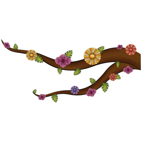 花のある分枝 — ストックベクタ