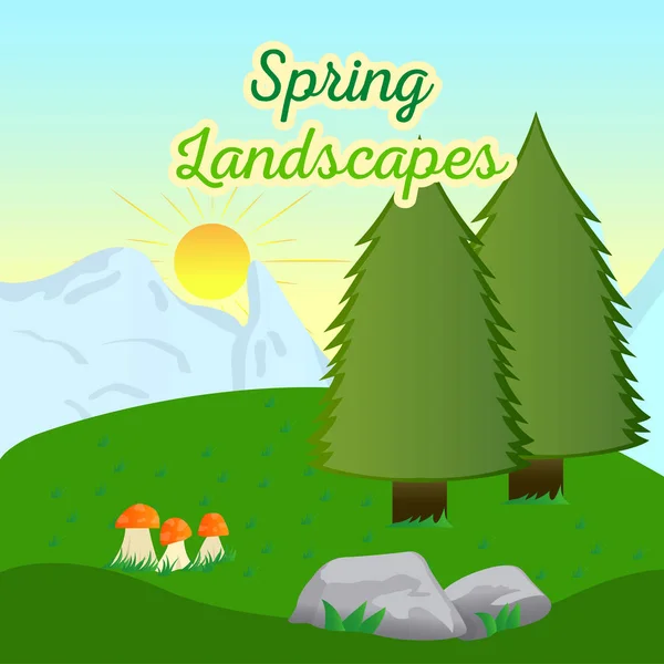 Krajobraz naturalny wiosna — Wektor stockowy