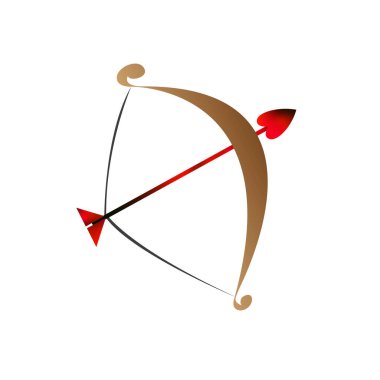 İzole edilmiş romantik yay ve ok