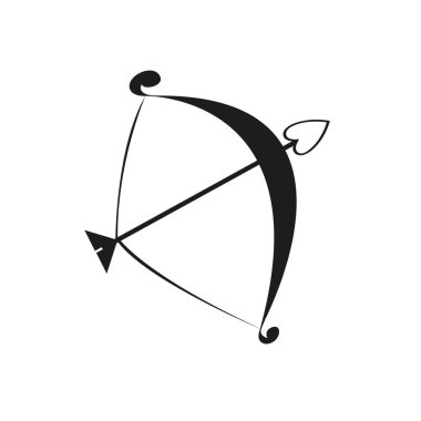 İzole edilmiş romantik yay ve ok