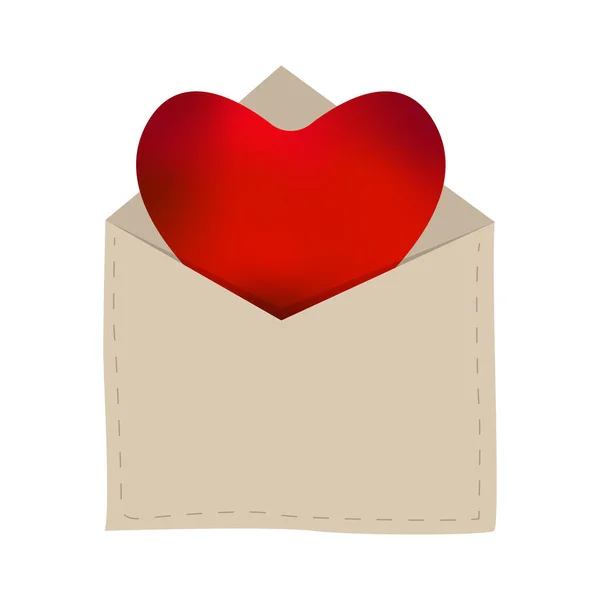 Isolated envelope with a heart — Stock Vector