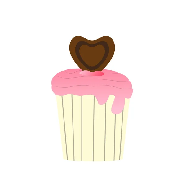 Isolerad dekorerad cupcake — Stock vektor