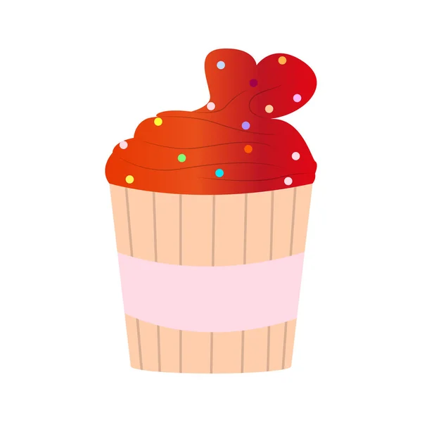 Cupcake decorato isolato — Vettoriale Stock