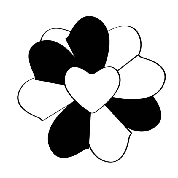 心のある抽象的な花を隔てる — ストックベクタ