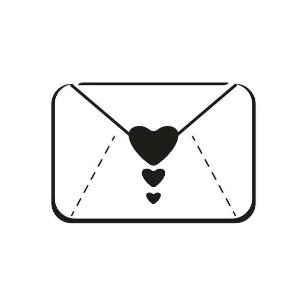 Изолированный конверт с сердцем — стоковый вектор