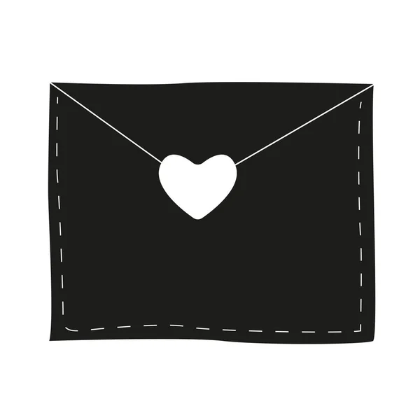 Изолированный конверт с сердцем — стоковый вектор