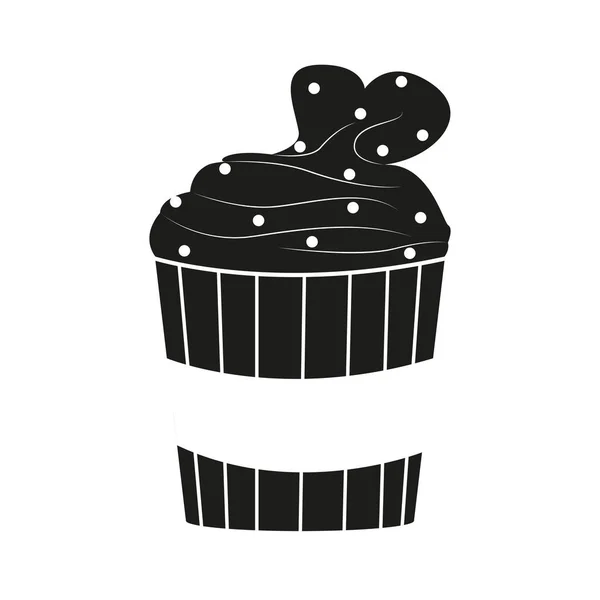 Geïsoleerde gedecoreerde cupcake — Stockvector