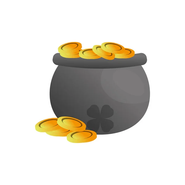 Garnek z złote monety — Wektor stockowy