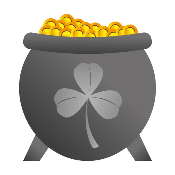 Pot with golden coins — Stock Vector