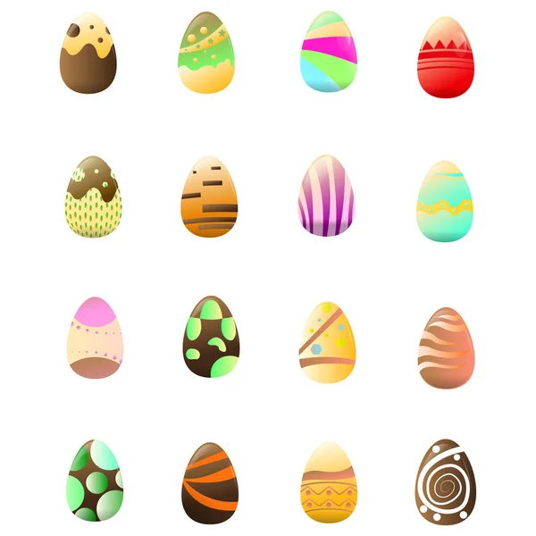 Ensemble d'oeufs de Pâques — Image vectorielle
