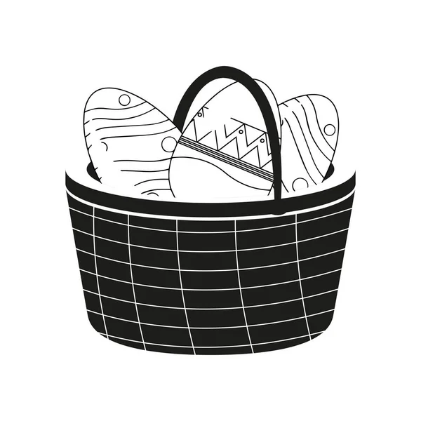 Cesta aislada de huevo de Pascua — Vector de stock